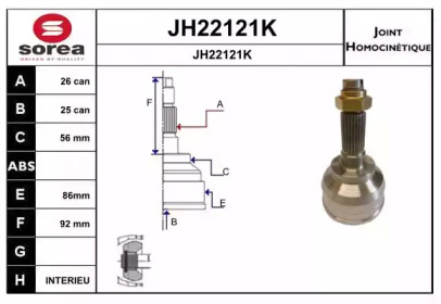 Шарнирный комплект (SNRA: JH22121K)