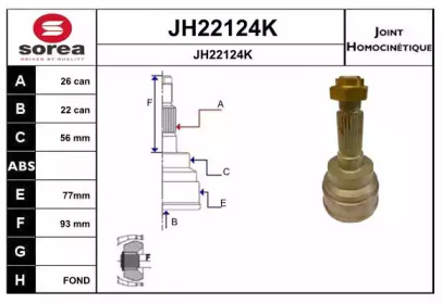 Шарнирный комплект (SNRA: JH22124K)