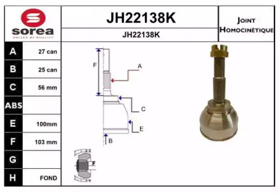 Шарнирный комплект (SNRA: JH22138K)