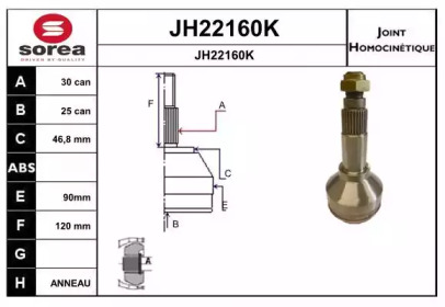 Шарнирный комплект (SNRA: JH22160K)