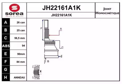 Шарнирный комплект (SNRA: JH22161A1K)