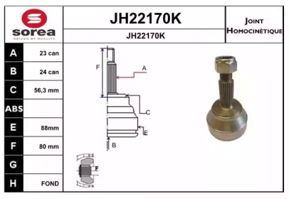 Шарнирный комплект (SNRA: JH22170K)