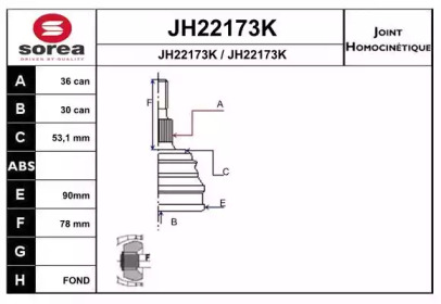 Шарнирный комплект (SNRA: JH22173K)