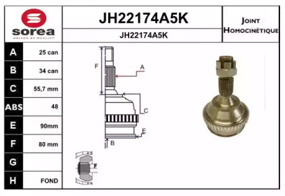 Шарнирный комплект (SNRA: JH22174A5K)