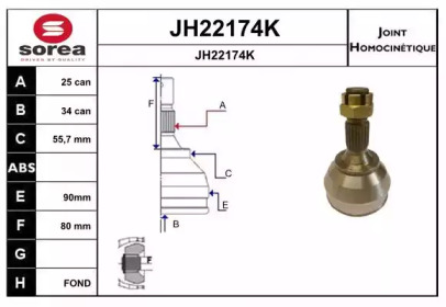 Шарнирный комплект (SNRA: JH22174K)