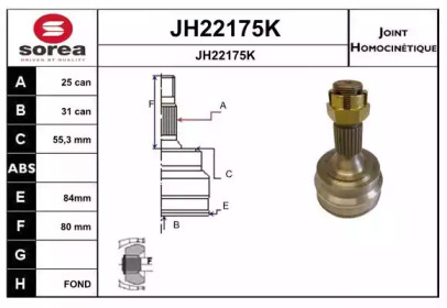 Шарнирный комплект (SNRA: JH22175K)