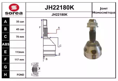 Шарнирный комплект (SNRA: JH22180K)