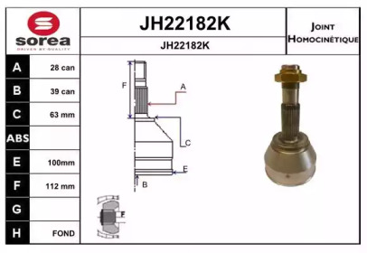 Шарнирный комплект (SNRA: JH22182K)