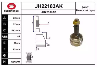 Шарнирный комплект (SNRA: JH22183AK)