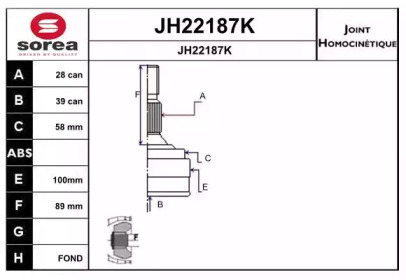 Шарнирный комплект (SNRA: JH22187K)