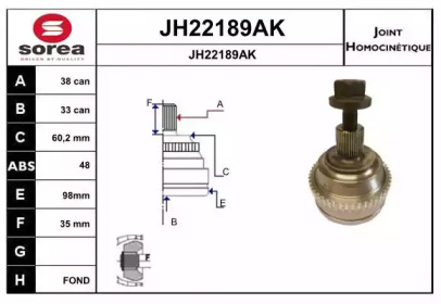 Шарнирный комплект (SNRA: JH22189AK)