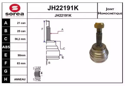 Шарнирный комплект (SNRA: JH22191K)