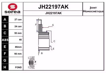 Шарнирный комплект (SNRA: JH22197AK)