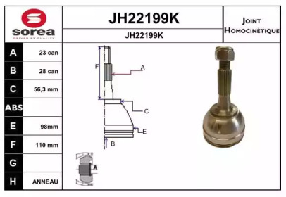 Шарнирный комплект (SNRA: JH22199K)