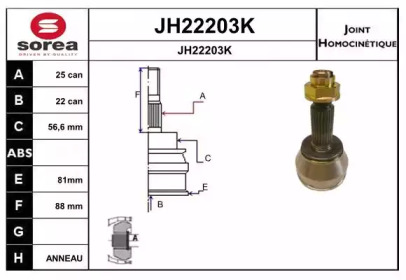 Шарнирный комплект (SNRA: JH22203K)