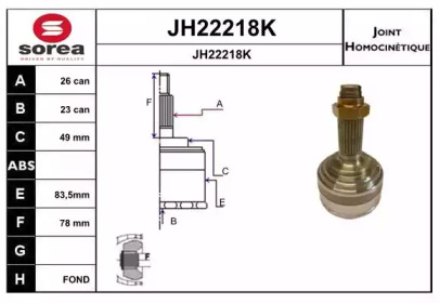 Шарнирный комплект (SNRA: JH22218K)