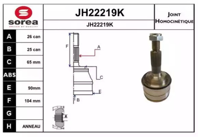 Шарнирный комплект (SNRA: JH22219K)