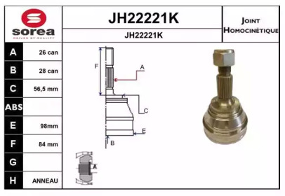 Шарнирный комплект (SNRA: JH22221K)