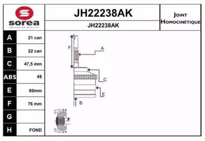 Шарнирный комплект (SNRA: JH22238AK)