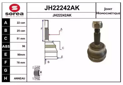 Шарнирный комплект (SNRA: JH22242AK)