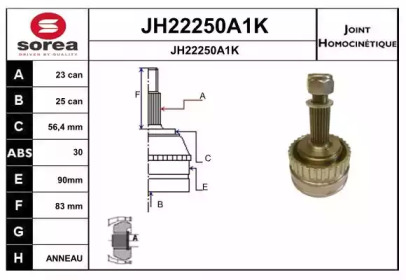 Шарнирный комплект (SNRA: JH22250A1K)