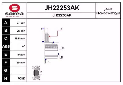 Шарнирный комплект (SNRA: JH22253AK)