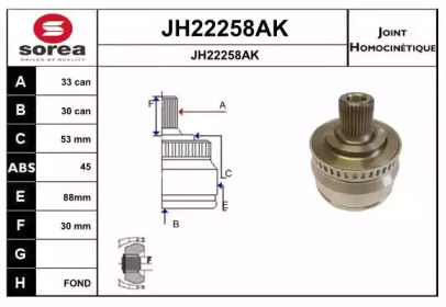 Шарнирный комплект (SNRA: JH22258AK)