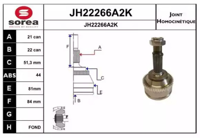 Шарнирный комплект (SNRA: JH22266A2K)