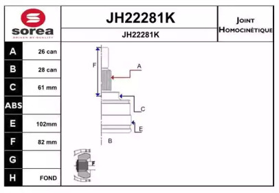 Шарнирный комплект (SNRA: JH22281K)