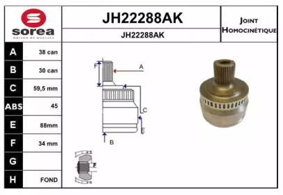 Шарнирный комплект (SNRA: JH22288AK)