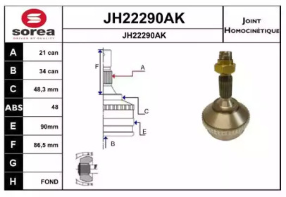 Шарнирный комплект (SNRA: JH22290AK)