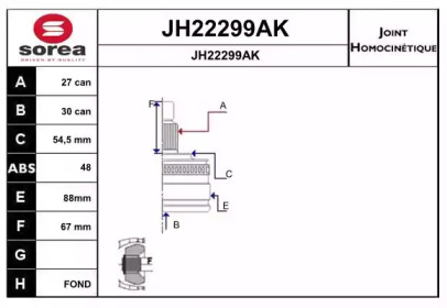 Шарнирный комплект (SNRA: JH22299AK)