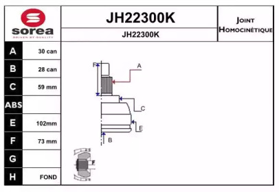 Шарнирный комплект (SNRA: JH22300K)