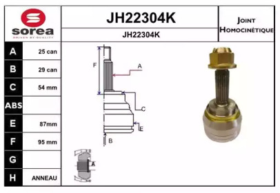 Шарнирный комплект (SNRA: JH22304K)