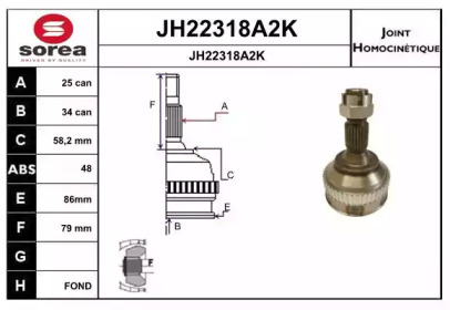 Шарнирный комплект (SNRA: JH22318A2K)