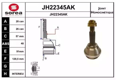 Шарнирный комплект (SNRA: JH22345AK)