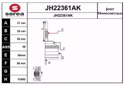 Шарнирный комплект (SNRA: JH22361AK)