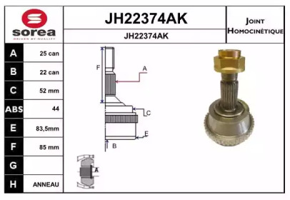 Шарнирный комплект (SNRA: JH22374AK)