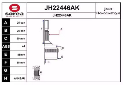 Шарнирный комплект (SNRA: JH22446AK)