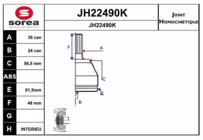 Шарнирный комплект (SNRA: JH22490K)