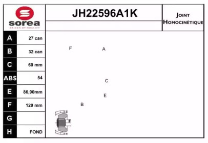 Шарнирный комплект (SNRA: JH22596A1K)