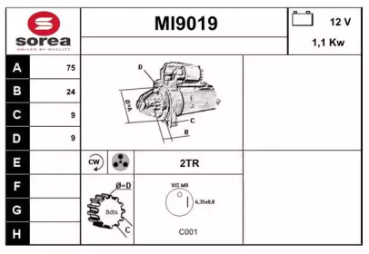 Стартер (SNRA: MI9019)