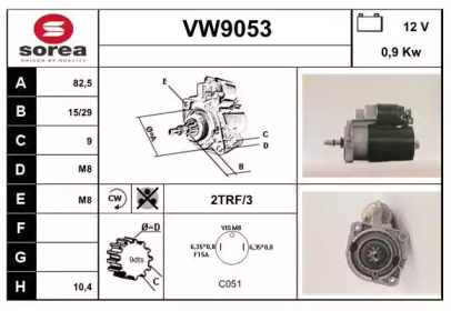 Стартер (SNRA: VW9053)