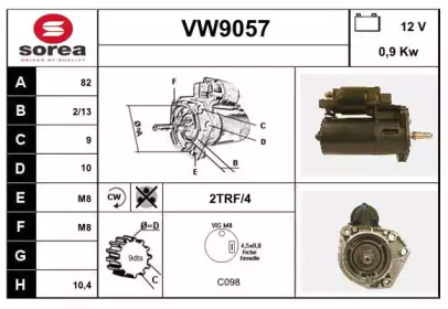 Стартер (SNRA: VW9057)