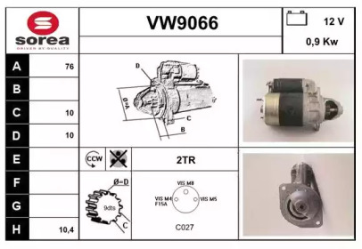 Стартер (SNRA: VW9066)