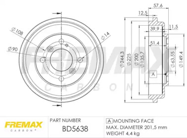 Тормозный барабан (FREMAX: BD-5638)