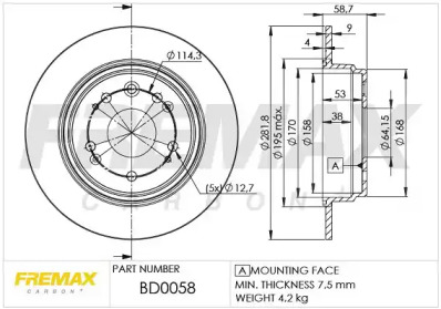 Тормозной диск (FREMAX: BD-0058)