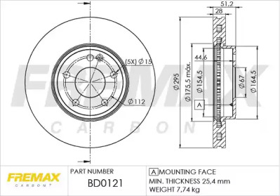 Тормозной диск (FREMAX: BD-0121)