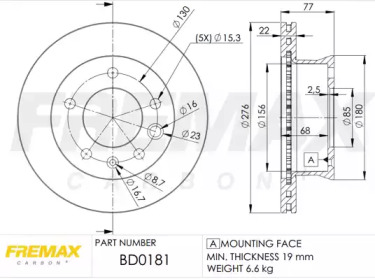 Тормозной диск (FREMAX: BD-0181)