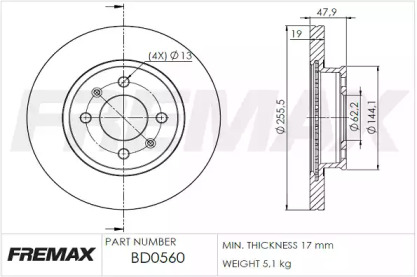 Тормозной диск (FREMAX: BD-0560)